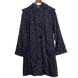 Mycra Pac Rain Jacket Womens 2 Medium Large Purple Black Giraffe Print Coat